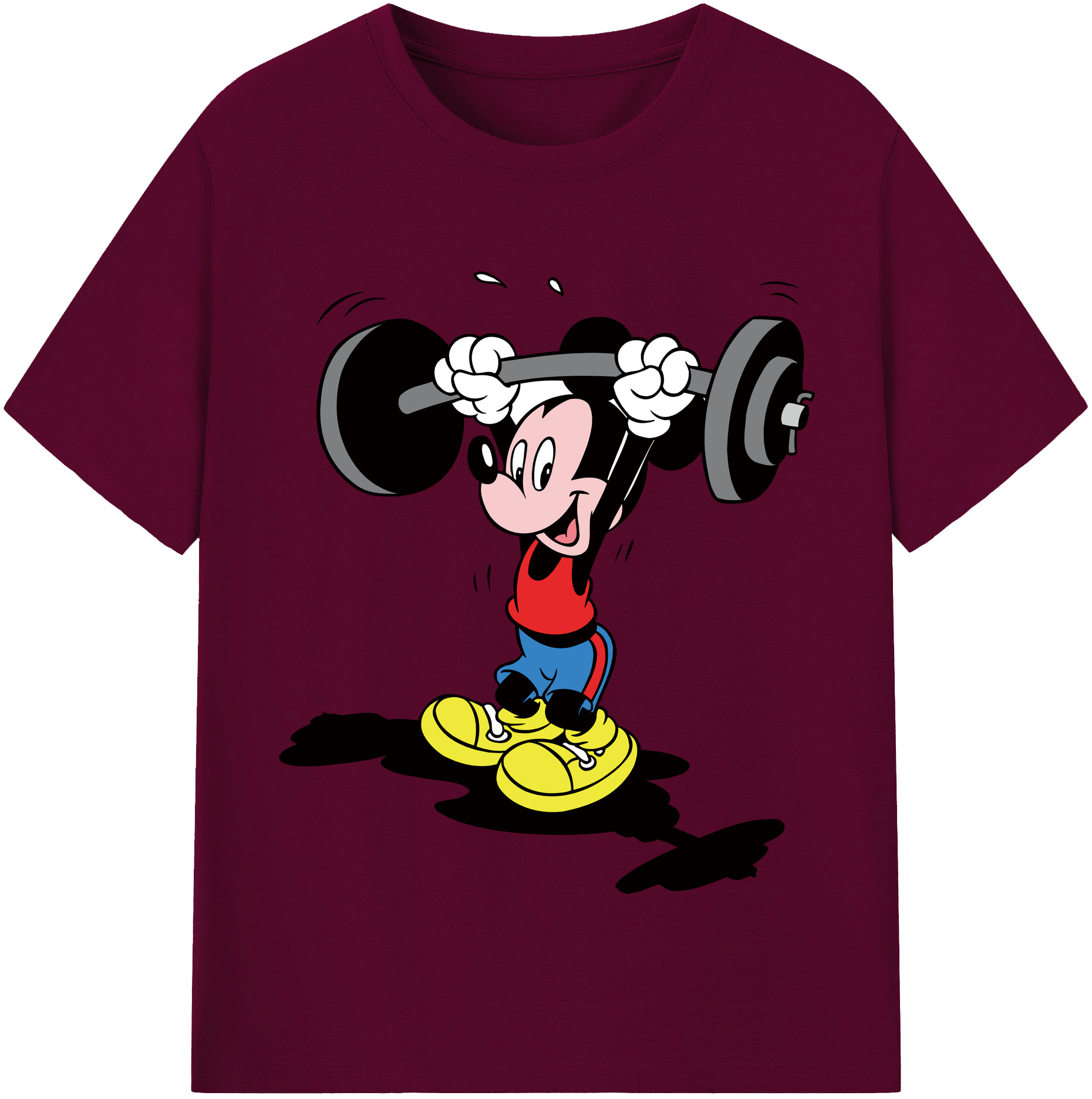 （画像用） ミッキーマウス Mickey Mouse レディースカジュアルプリントTシャツ（綿100％）